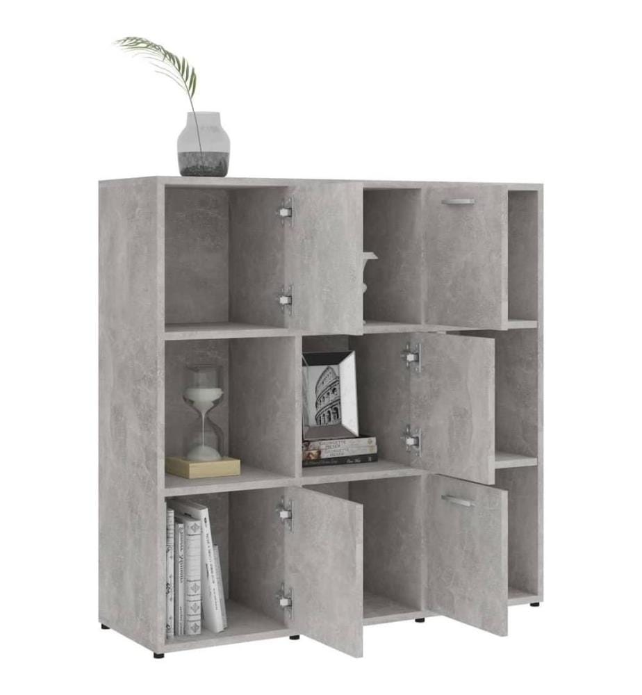 Bücherregal Betongrau 90x30x90 cm Holzwerkstoff