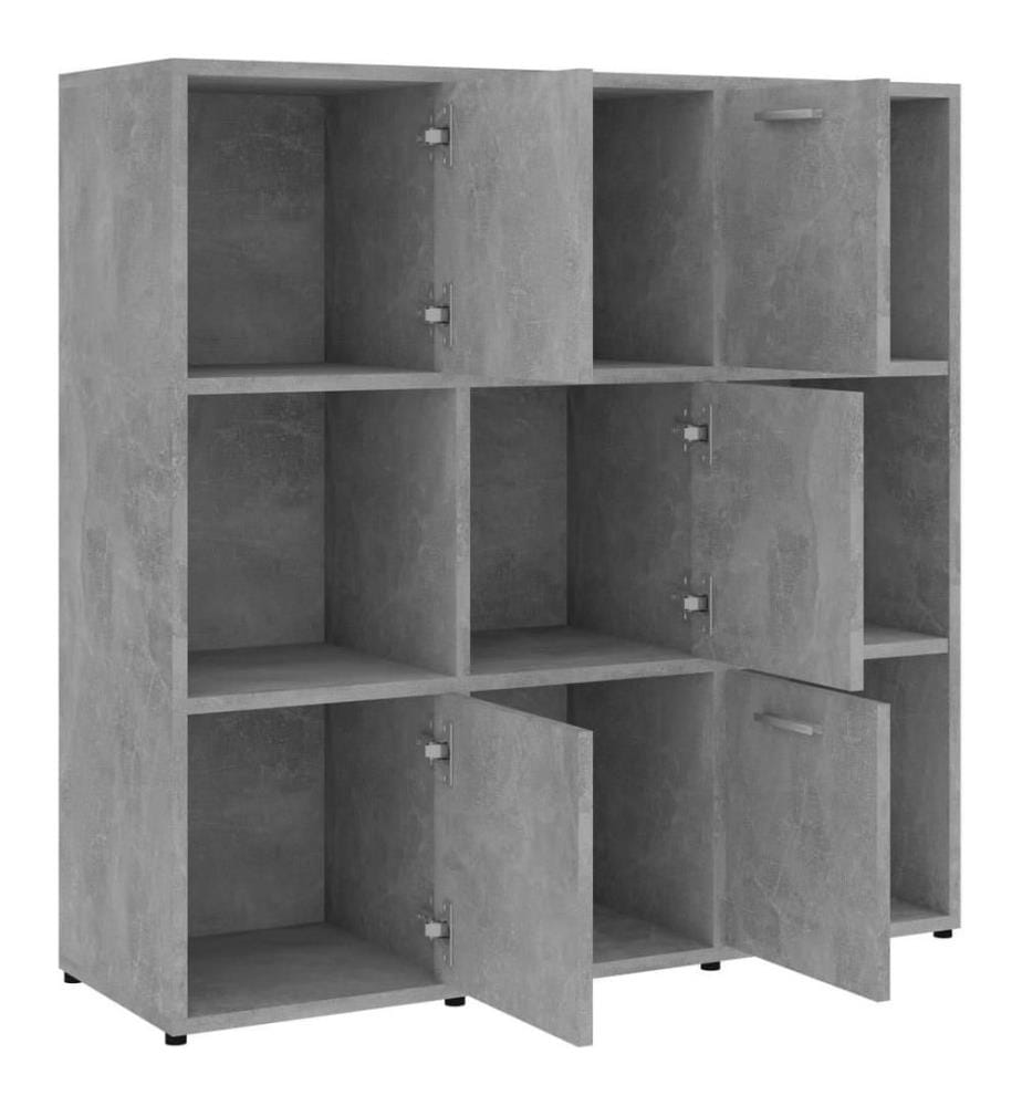 Bücherregal Betongrau 90x30x90 cm Holzwerkstoff