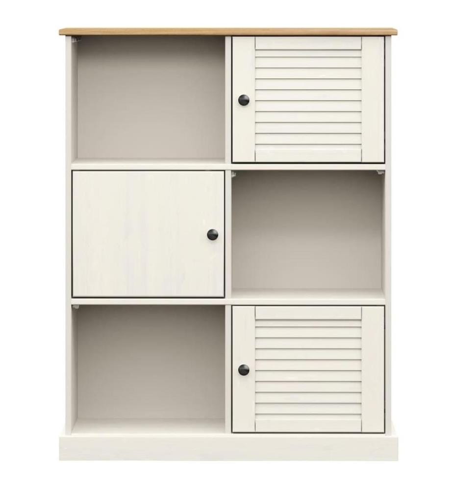 Bibliothèque VIGO blanc 90x35x114,5 cm bois massif de pin