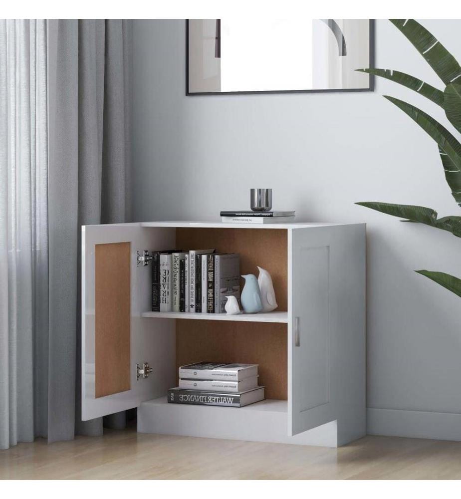 Bücherschrank Hochglanz-Weiss 82,5x30,5x80 cm Holzwerkstoff