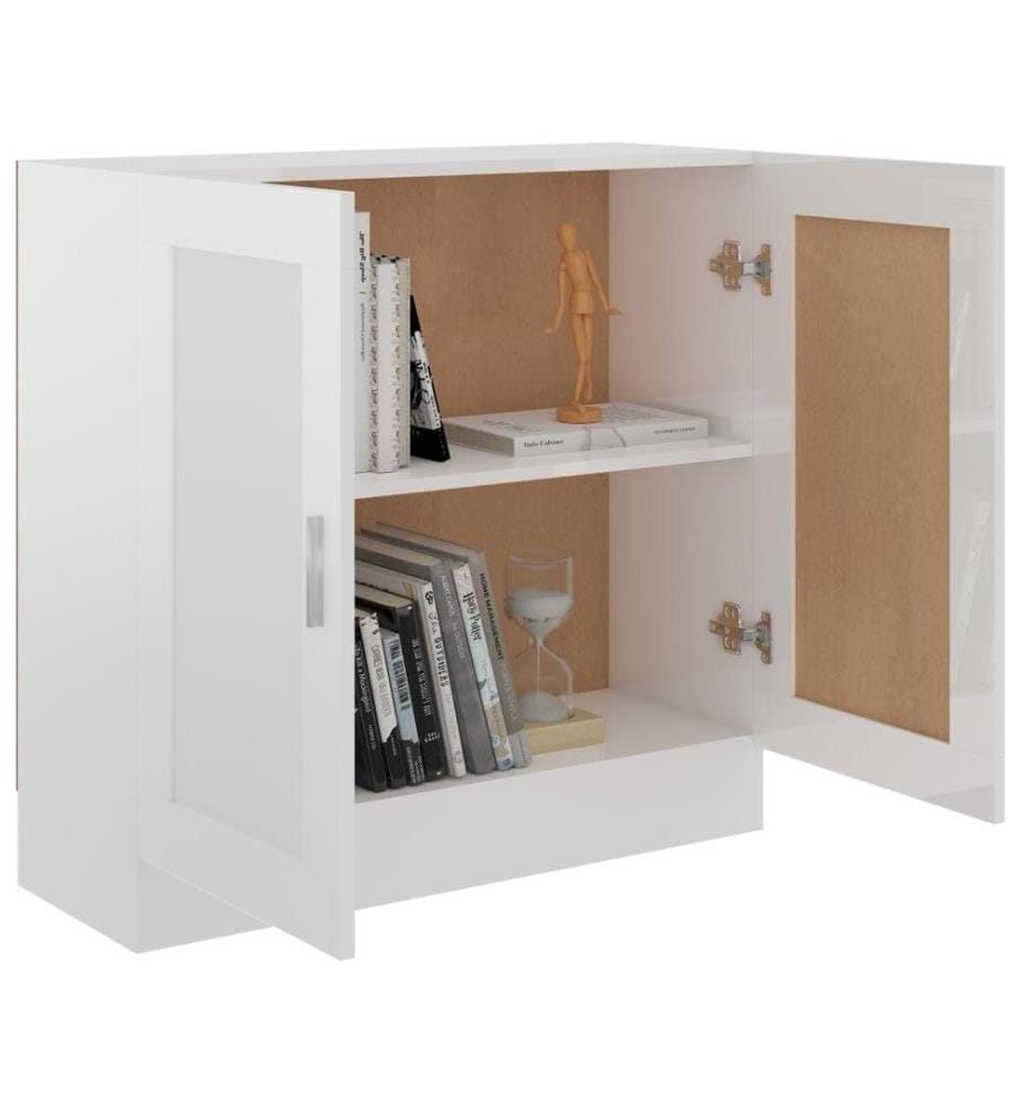 Bücherschrank Hochglanz-Weiss 82,5x30,5x80 cm Holzwerkstoff
