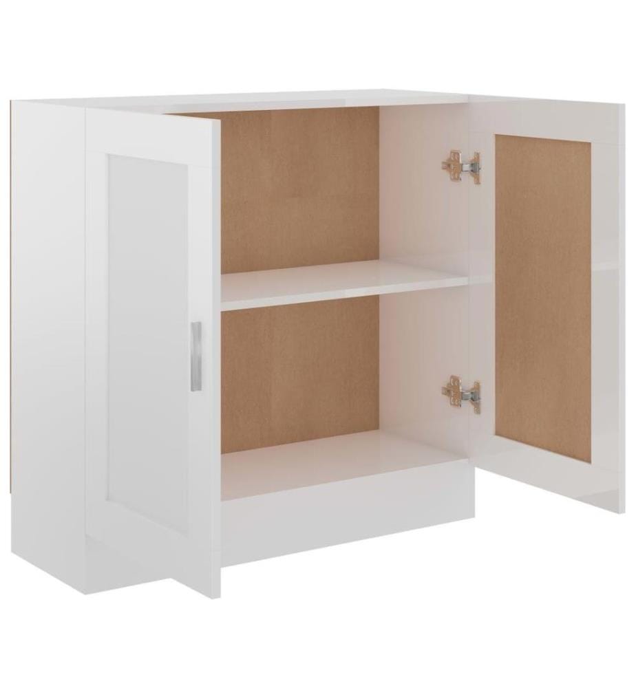 Bücherschrank Hochglanz-Weiss 82,5x30,5x80 cm Holzwerkstoff
