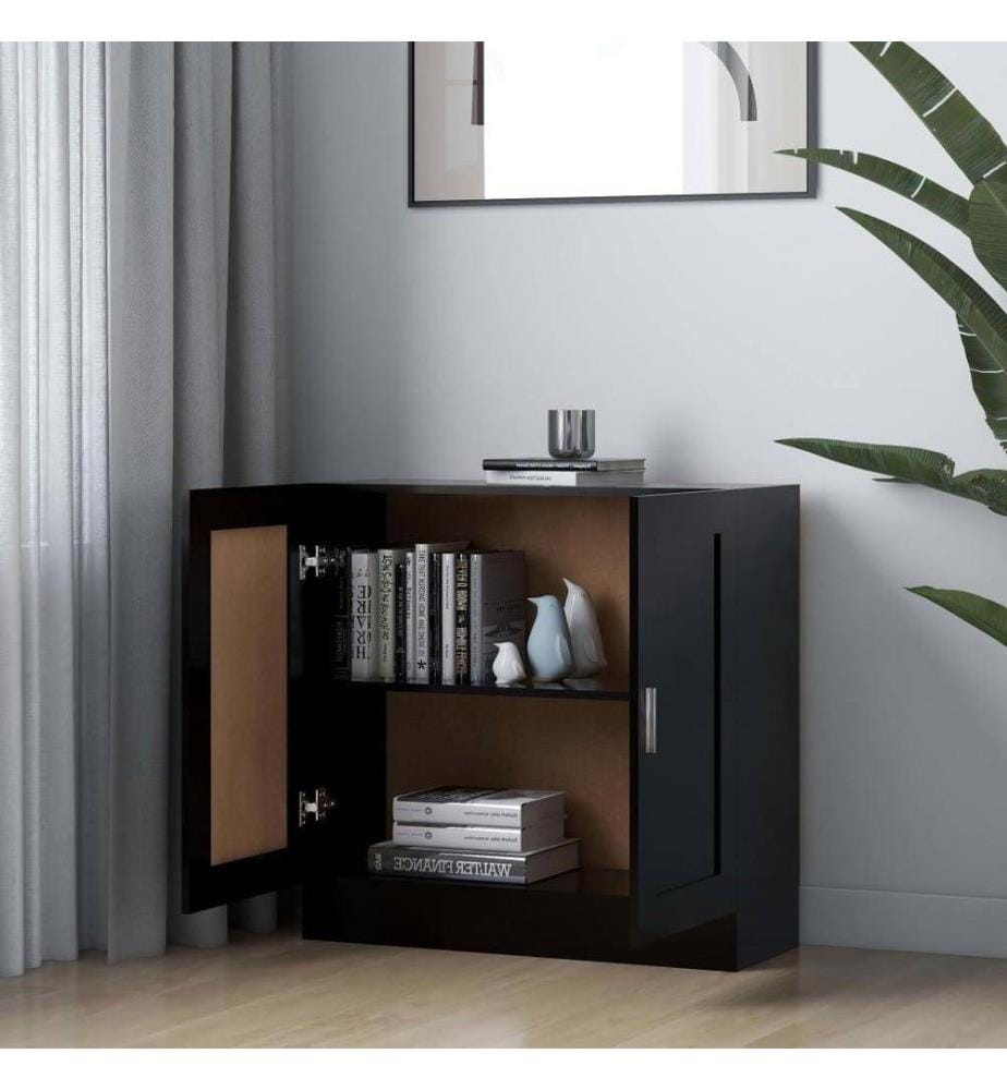 Bücherschrank Schwarz 82,5x30,5x80 cm Holzwerkstoff