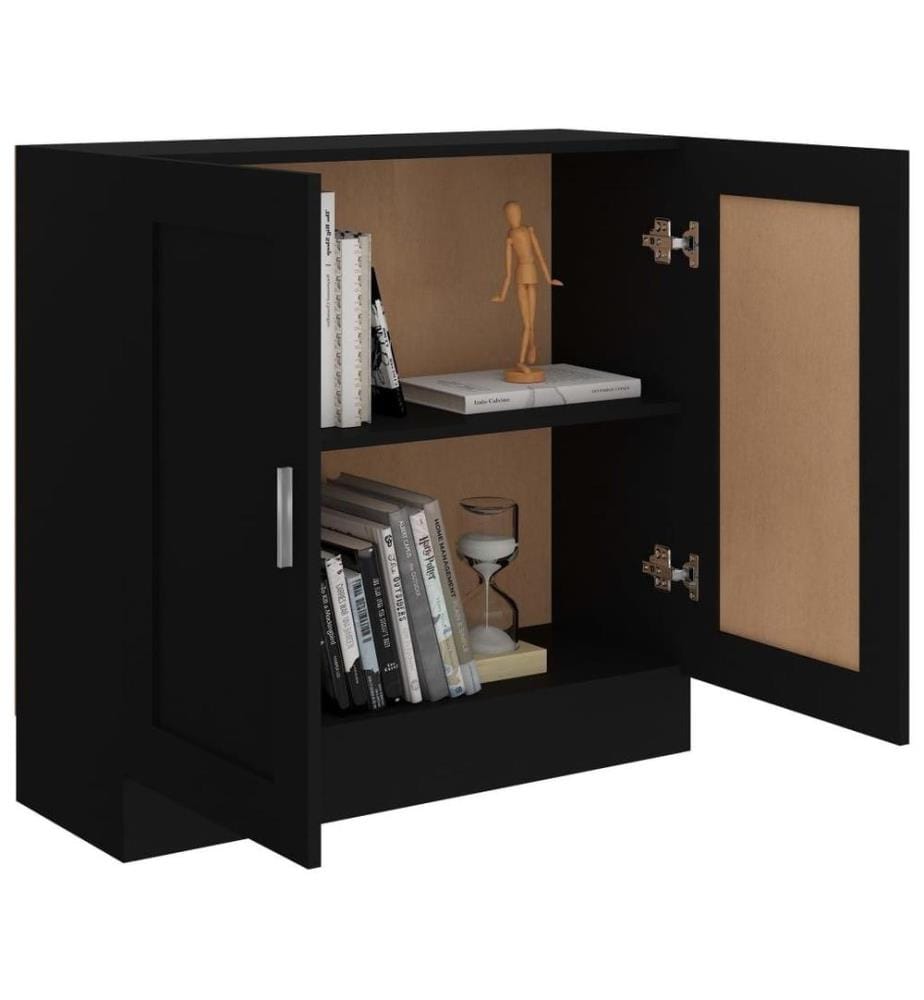 Bücherschrank Schwarz 82,5x30,5x80 cm Holzwerkstoff
