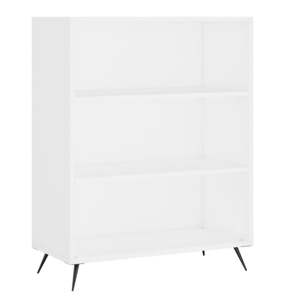 Bücherregal Weiss 69,5x32,5x90 cm Holzwerkstoff
