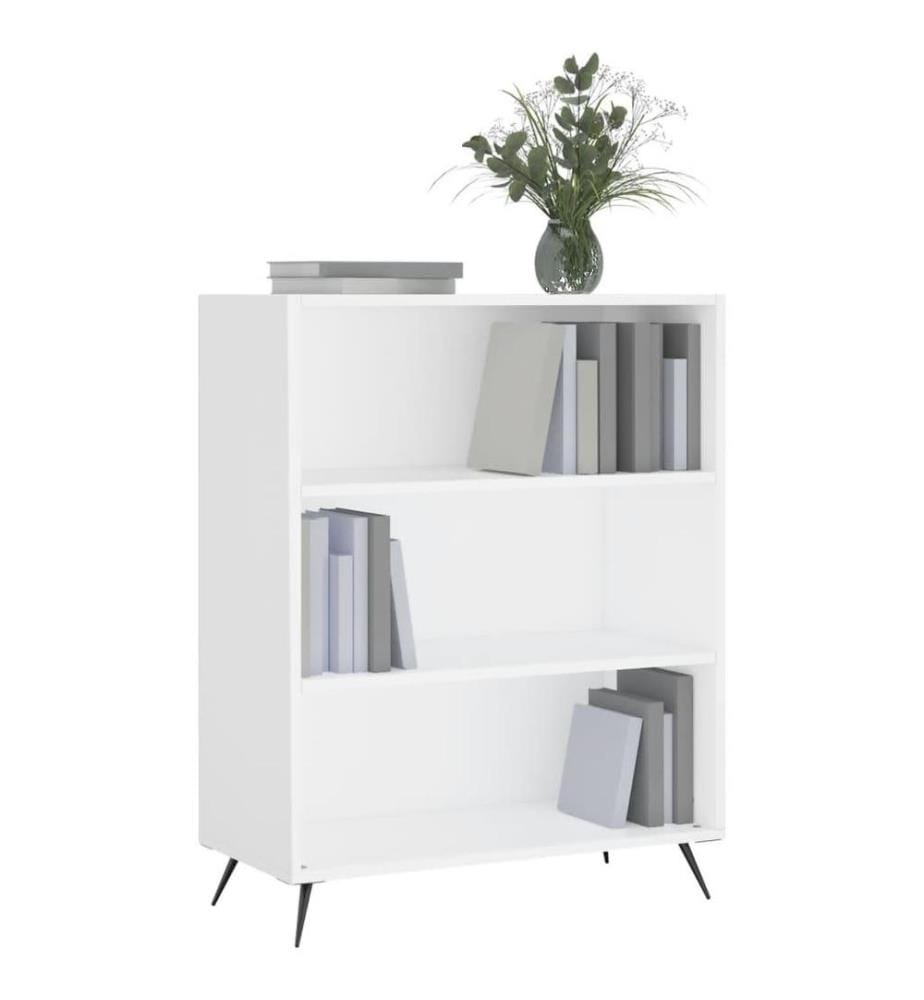 Bücherregal Weiss 69,5x32,5x90 cm Holzwerkstoff