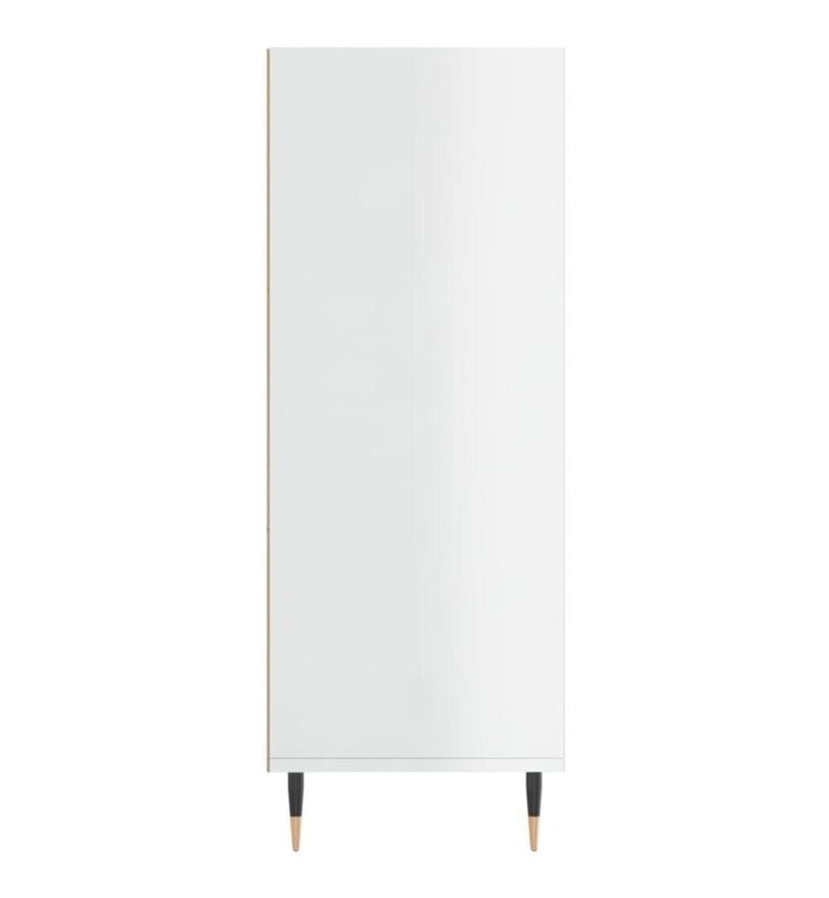Bibliothèque blanc brillant 69,5x32,5x90 cm bois d'ingénierie