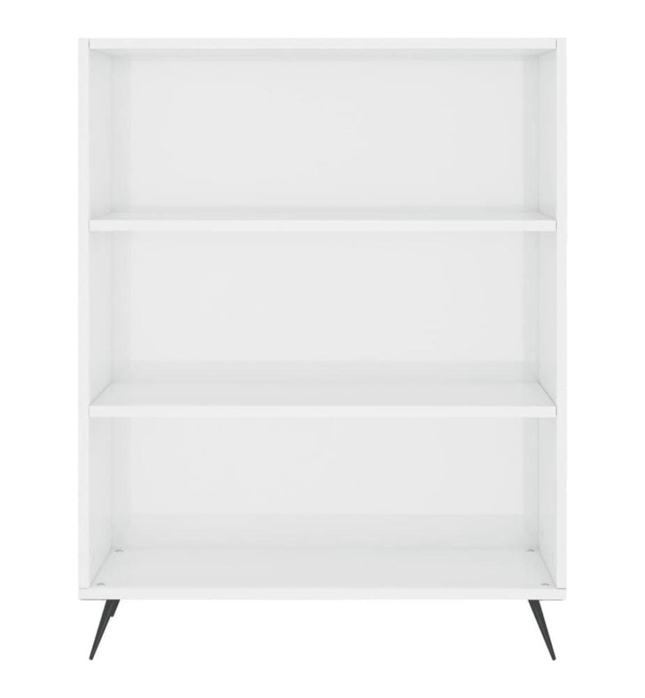 Bücherregal Hochglanz-Weiss 69,5x32,5x90 cm Holzwerkstoff