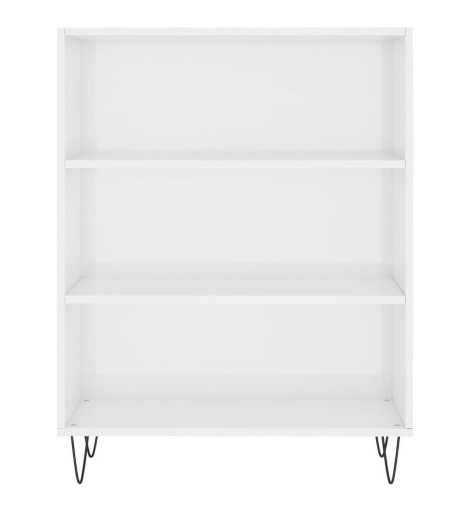 Bücherregal Hochglanz-Weiss 69,5x32,5x90 cm Holzwerkstoff