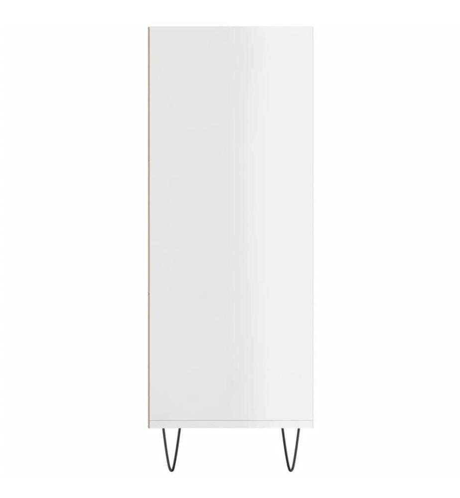Bücherregal Hochglanz-Weiss 69,5x32,5x90 cm Holzwerkstoff