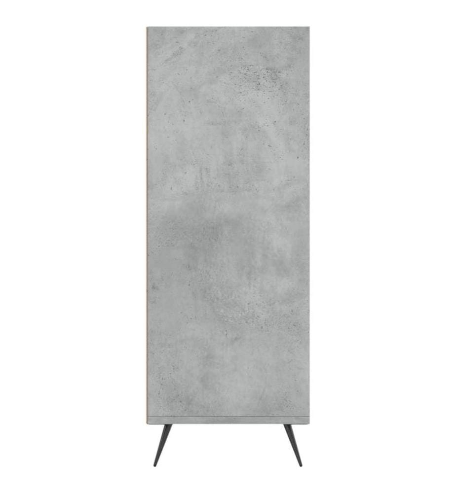 Bibliothèque gris béton 69,5x32,5x90 cm bois d'ingénierie