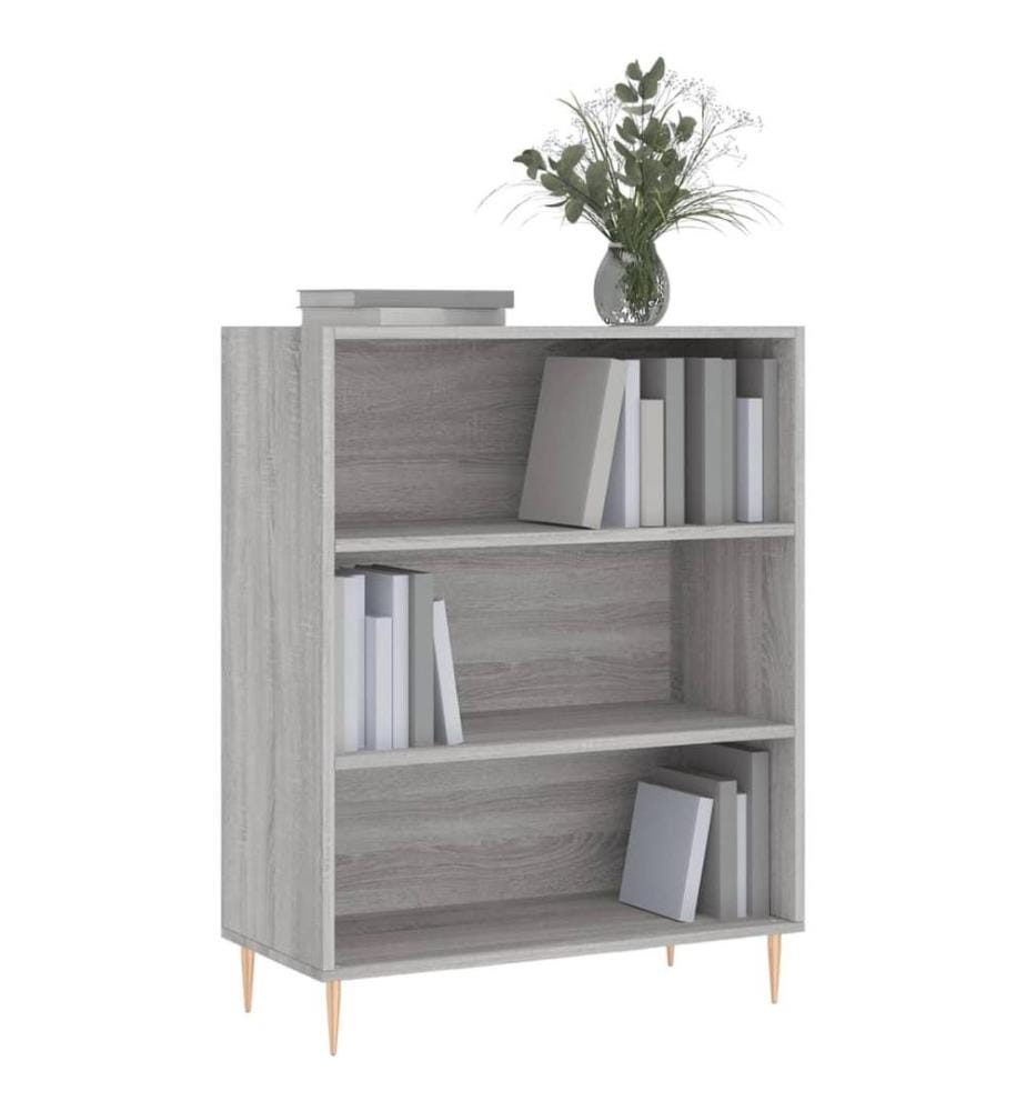 Bücherregal Grau Sonoma 69,5x32,5x90 cm Holzwerkstoff