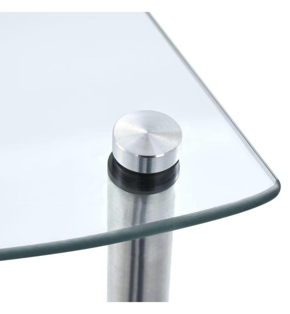 Regal mit 5 Ablagen Transparent 30x30x130 cm Hartglas