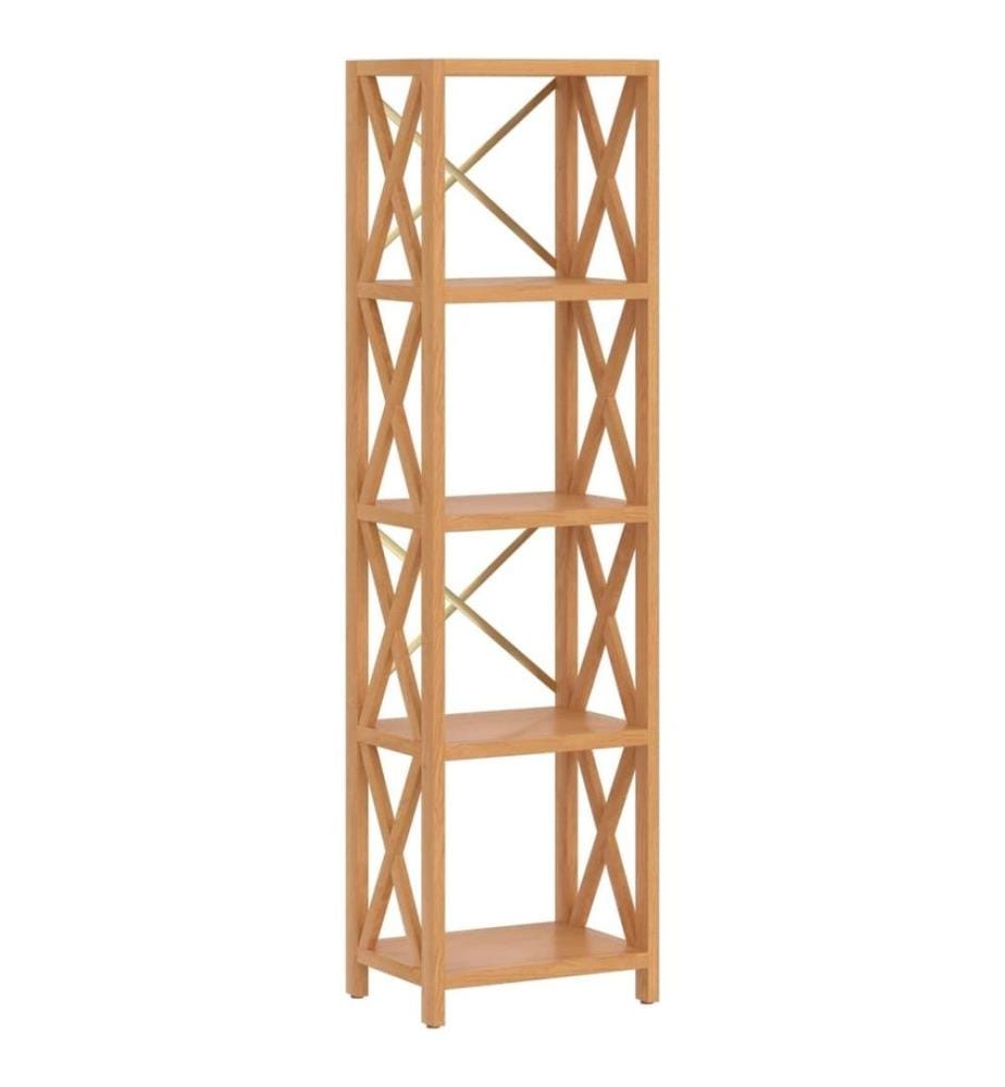 Étagère à 5 niveaux 40x30x146 cm bois de chêne massif