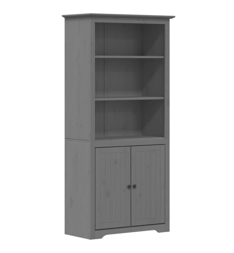 Bibliothèque BODO gris 80 x 40 x 172 cm bois de pin massif