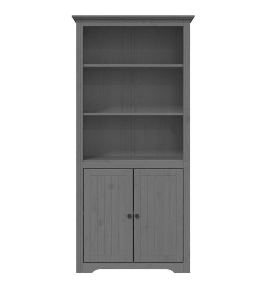 Bibliothèque BODO gris 80 x 40 x 172 cm bois de pin massif