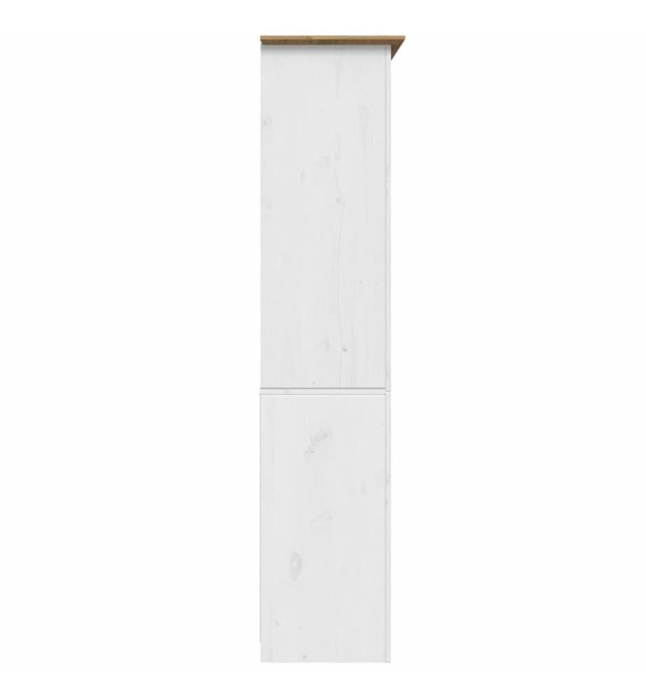 Bibliothèque BODO blanc and marron 80x40x172cm bois massif pin