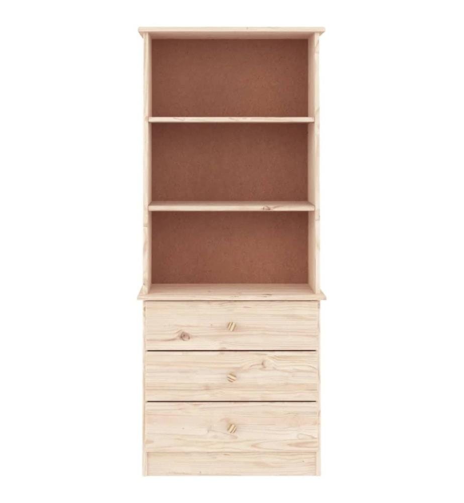 Bücherregal mit Schubladen ALTA 60x35x142 cm Massivholz Kiefer