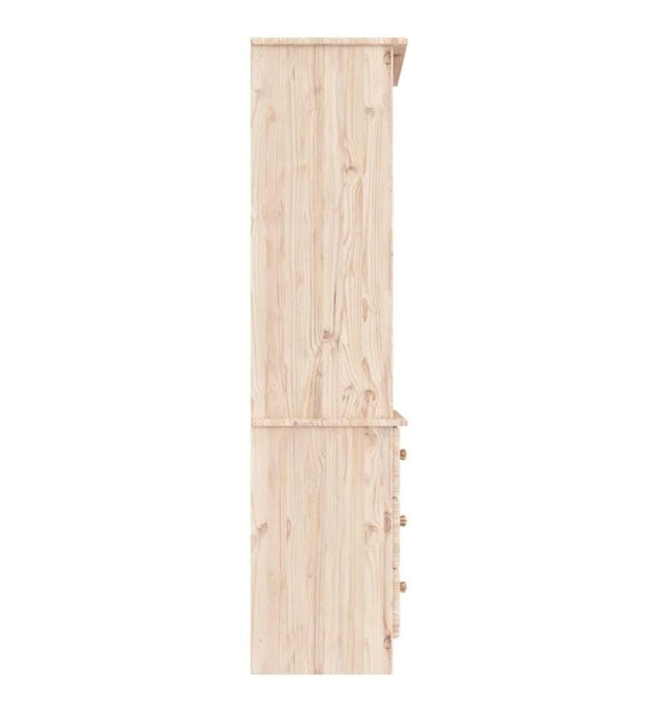 Bücherregal mit Schubladen ALTA 60x35x142 cm Massivholz Kiefer