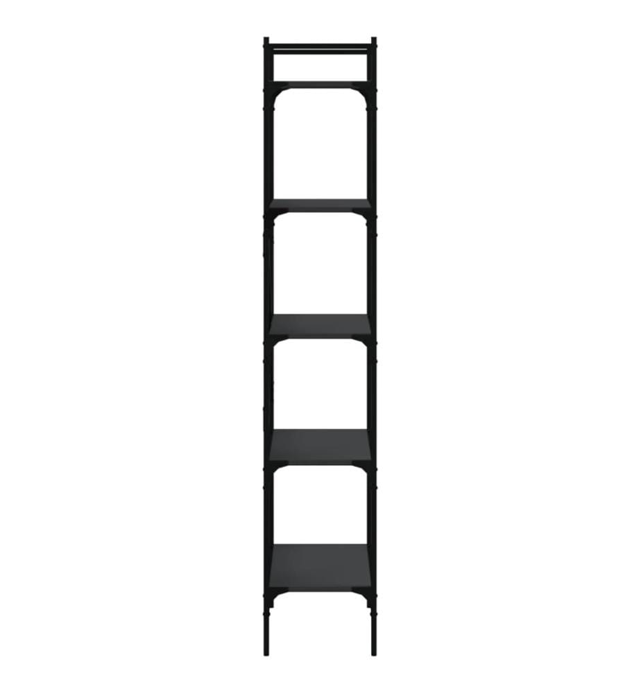 Bibliothèque à 5 niveaux noir 56x31,5x174 cm bois d'ingénierie