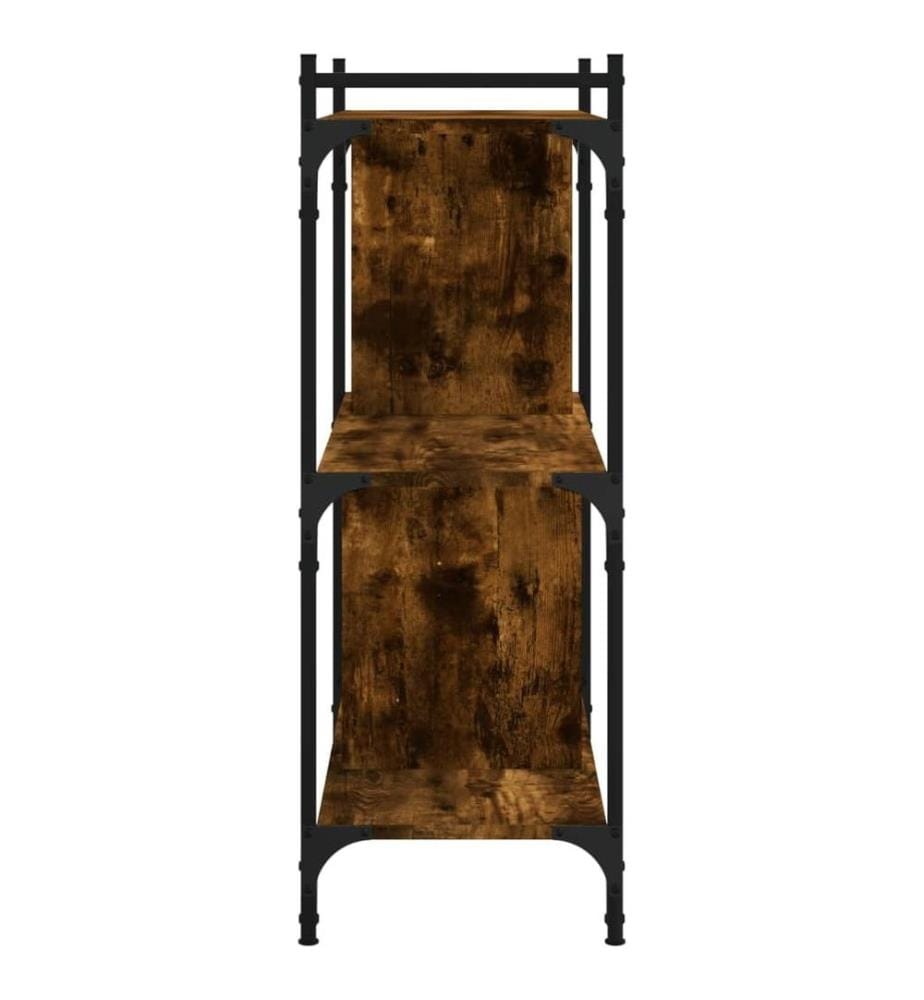 Bibliothèque 3 niveaux chêne fumé 76x32x88 cm bois d'ingénierie