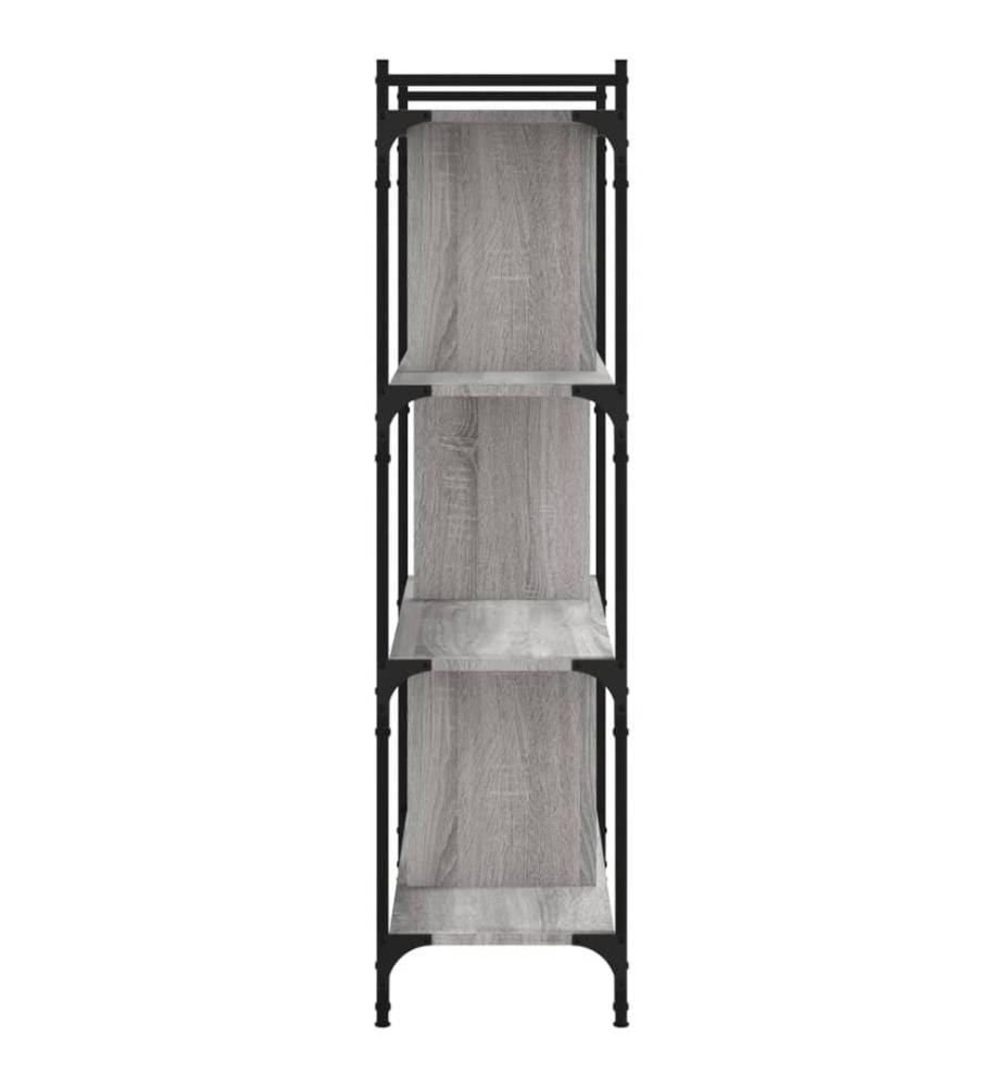 Bibliothèque à 4 niveaux sonoma gris 76x32x123 cm