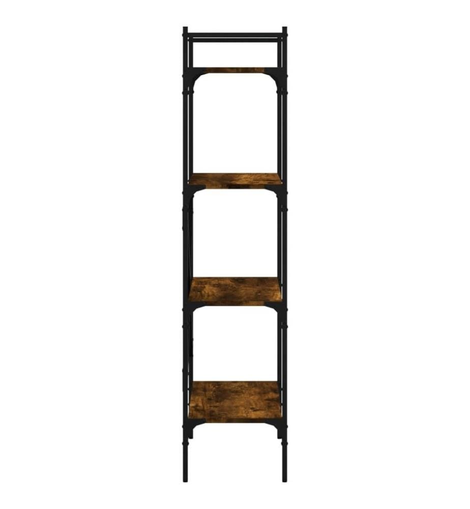 Bibliothèque à 4 niveaux chêne fumé 56x31,5x138,5 cm