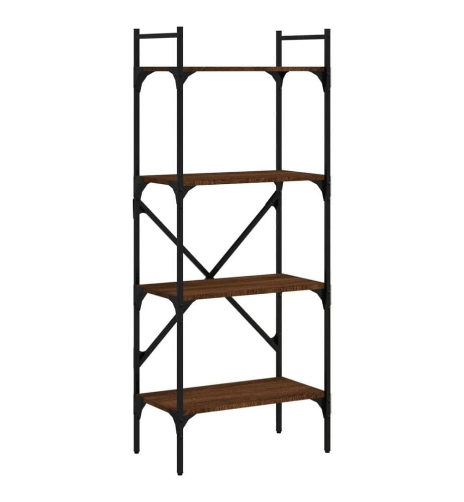 Bibliothèque à 4 niveaux chêne marron 56x31,5x138,5 cm