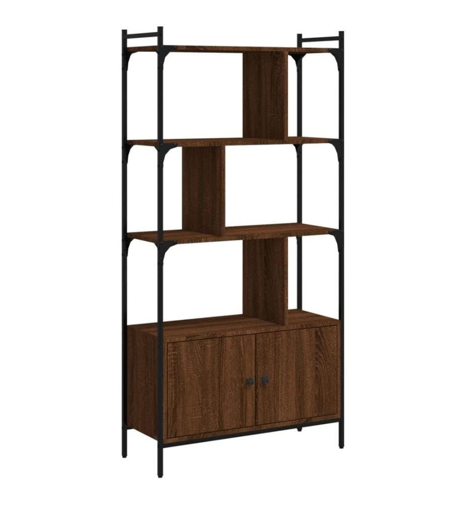Bücherregal mit Türen Braun Eiche 76,5x30x154,5cm Holzwerkstoff
