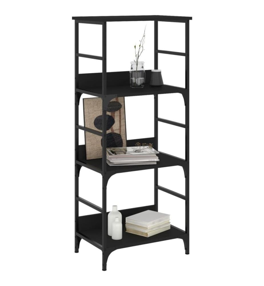 Bibliothèque noir 50x33x117,5 cm bois d'ingénierie