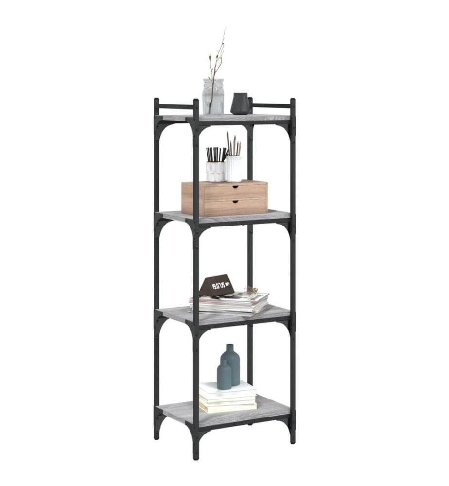 Bibliothèque à 4 niveaux sonoma gris 40x30x120 cm