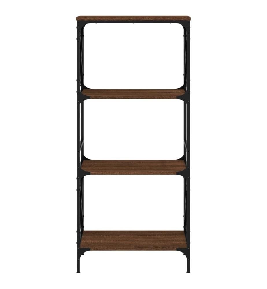 Bibliothèque 4 niveaux chêne brun 59x35x132cm bois d'ingénierie