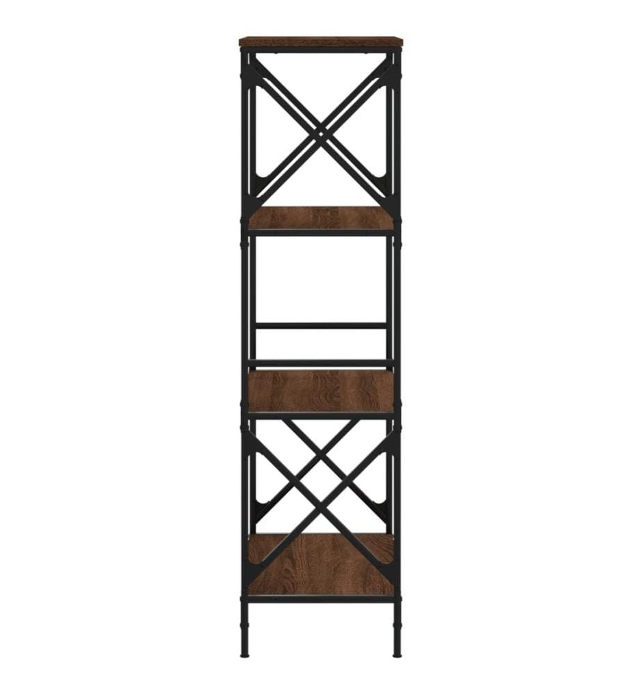 Bibliothèque 4 niveaux chêne brun 59x35x132cm bois d'ingénierie