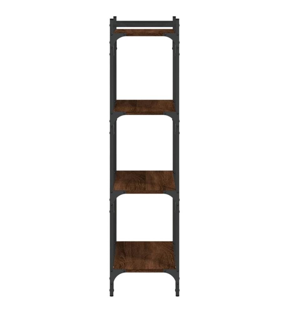 Bibliothèque 4 niveaux chêne marron 60x30x120cm bois ingénierie