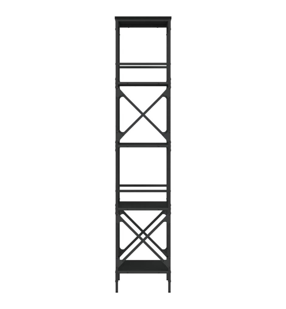Bibliothèque à 5 niveaux noir 59x35x171 cm bois d'ingénierie