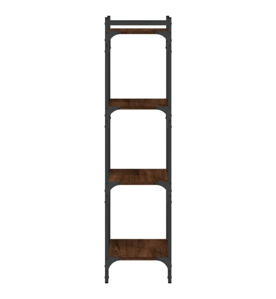 Bibliothèque 4 niveaux chêne marron 40x30x120cm bois ingénierie