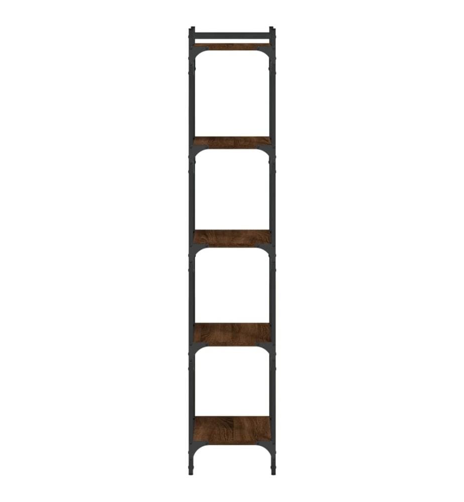 Bibliothèque 5 niveaux chêne marron 40x30x154cm bois ingénierie