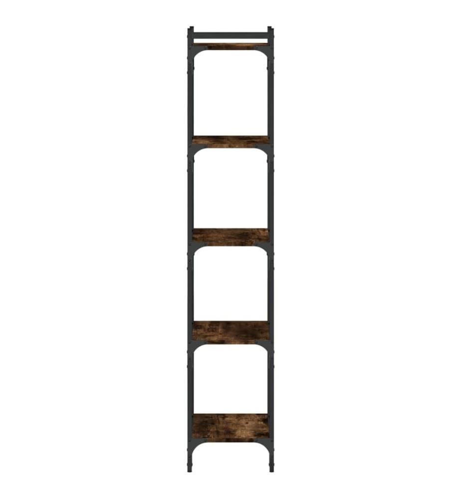 Bibliothèque 5 niveaux chêne fumé 40x30x154cm bois d'ingénierie