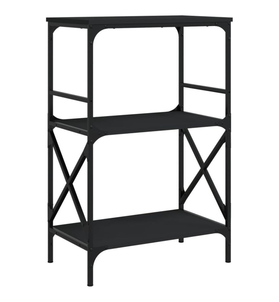 Bibliothèque à 3 niveaux noir 59x35x90,5 cm bois d'ingénierie