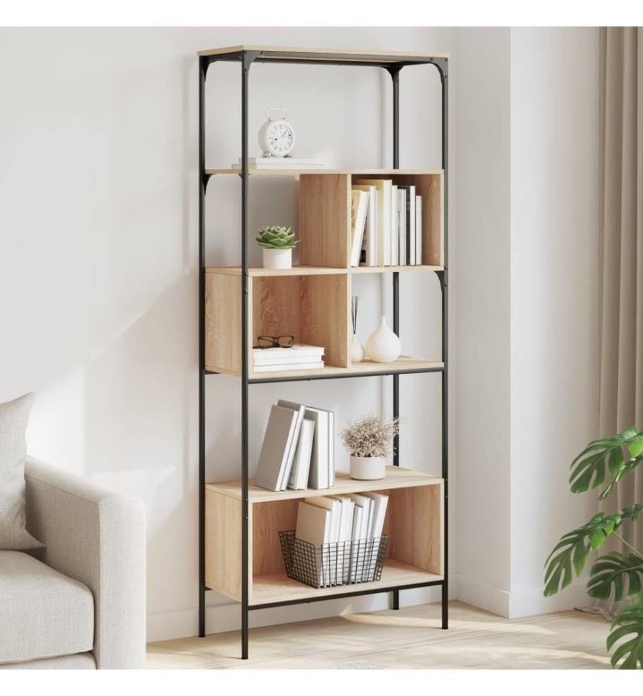 Bücherregal 5 Böden Sonoma-Eiche 76x33x188,5 cm Holzwerkstoff