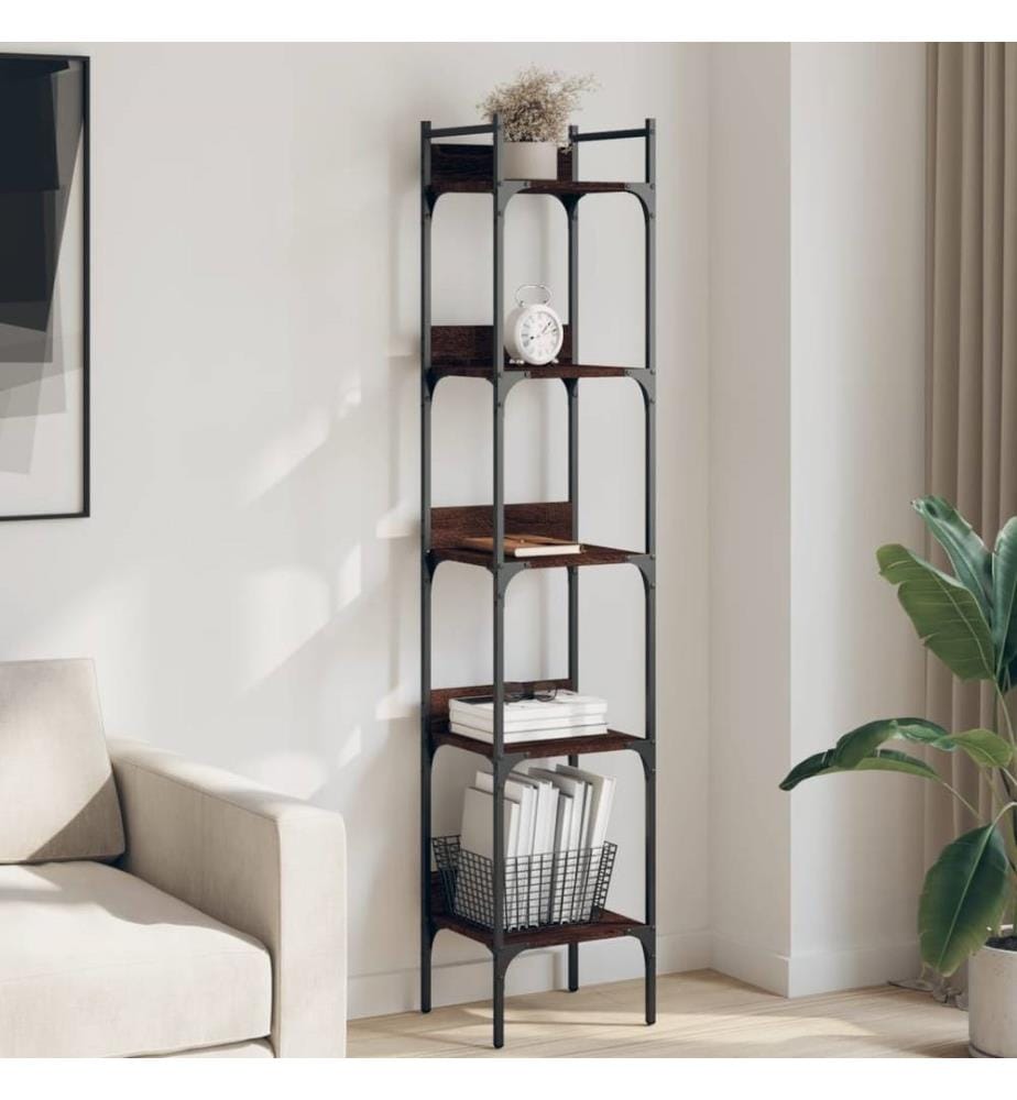 Bücherregal 5 Böden Braun Eichen-Optik 35x30x174 cm