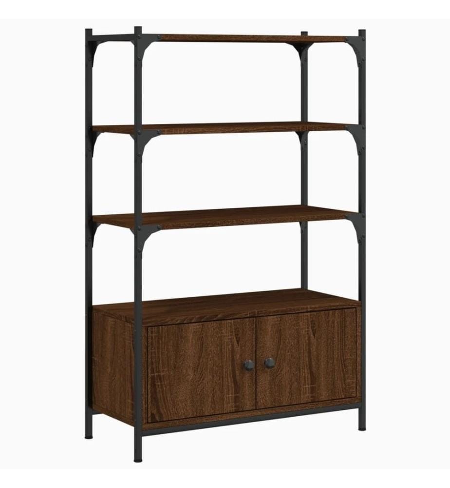 Bibliothèque à 3 niveaux chêne marron 70x30x109,5 cm