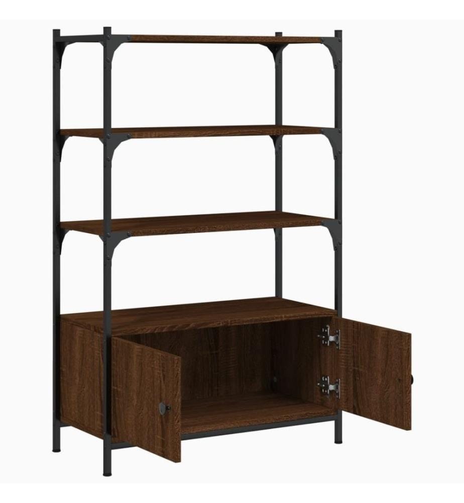 Bibliothèque à 3 niveaux chêne marron 70x30x109,5 cm
