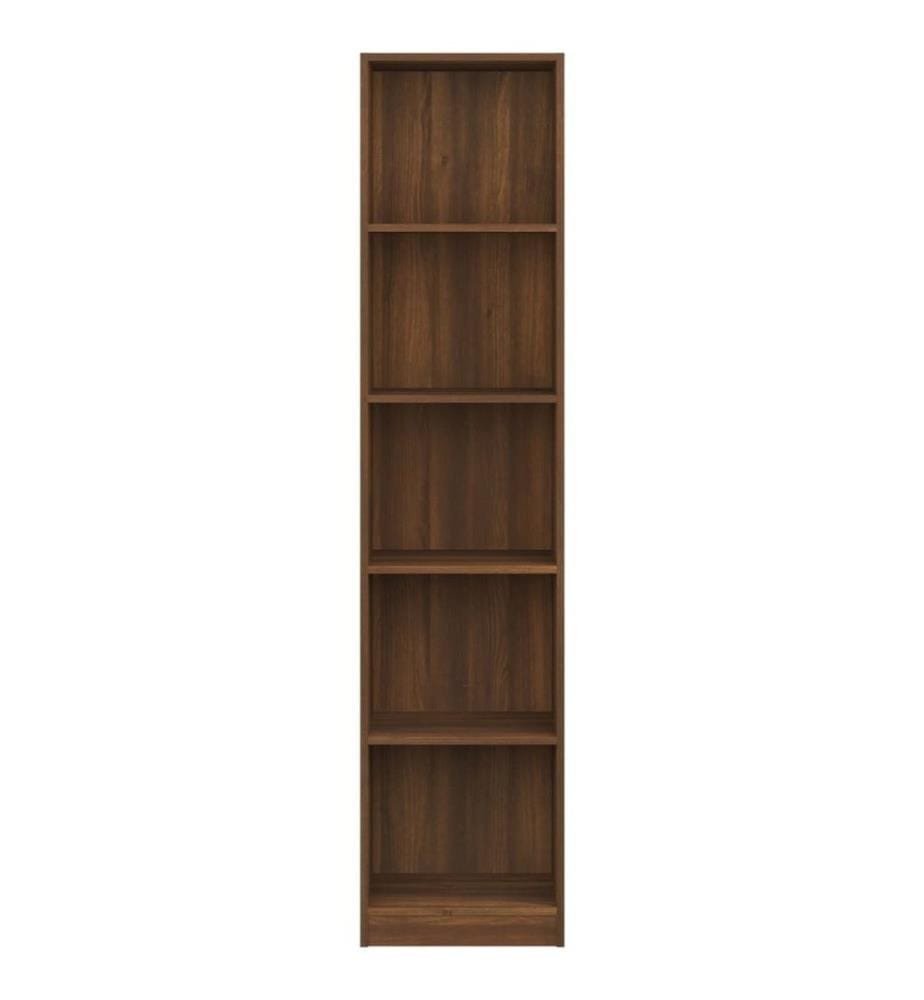 Bibliothèque 5 niveaux Chêne marron 40x24x175cm Bois ingénierie