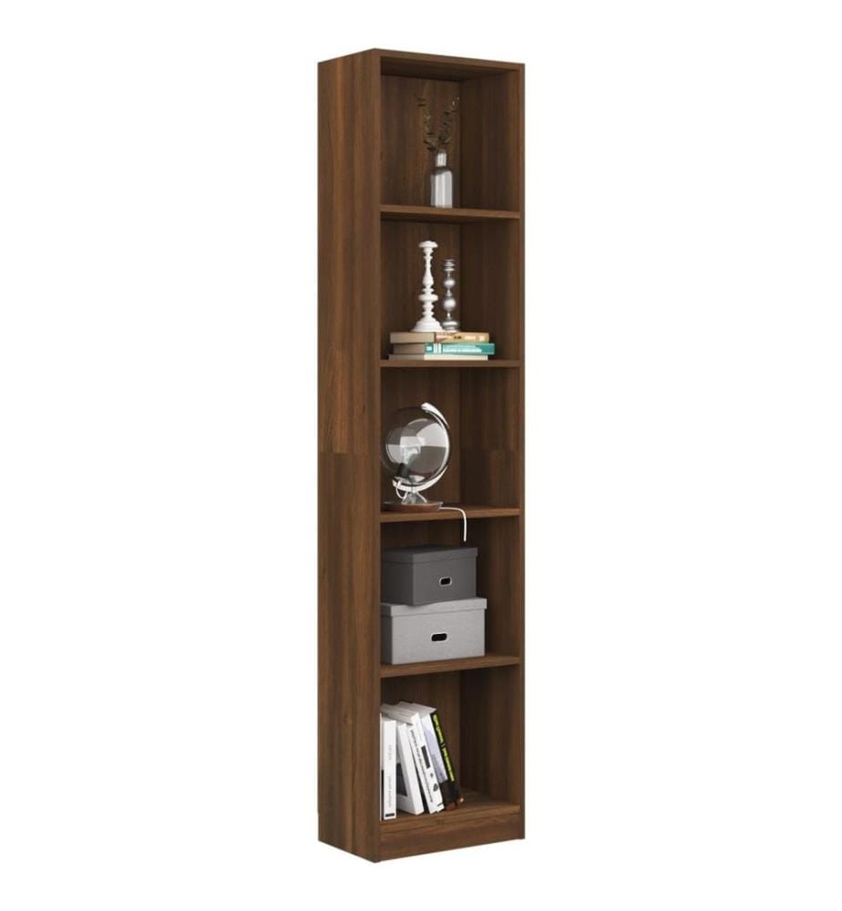 Bibliothèque 5 niveaux Chêne marron 40x24x175cm Bois ingénierie