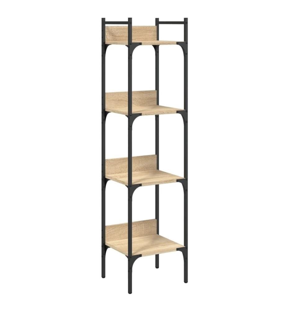 Bibliothèque à 4 niveaux chêne 35x30x138,5 cm bois d'ingénierie