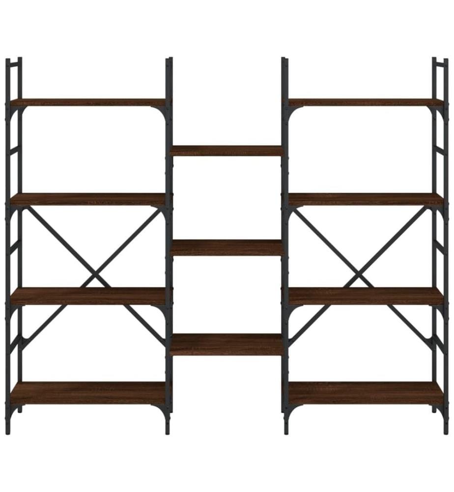 Bibliothèque chêne marron 160x28,5x136,5 cm bois d'ingénierie