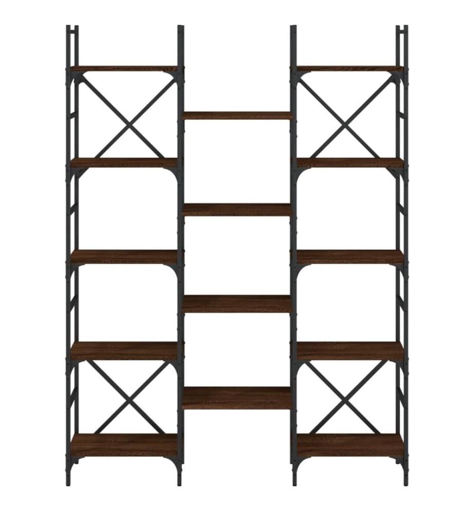 Bibliothèque chêne marron 127,5x28,5x172,5 cm bois d'ingénierie
