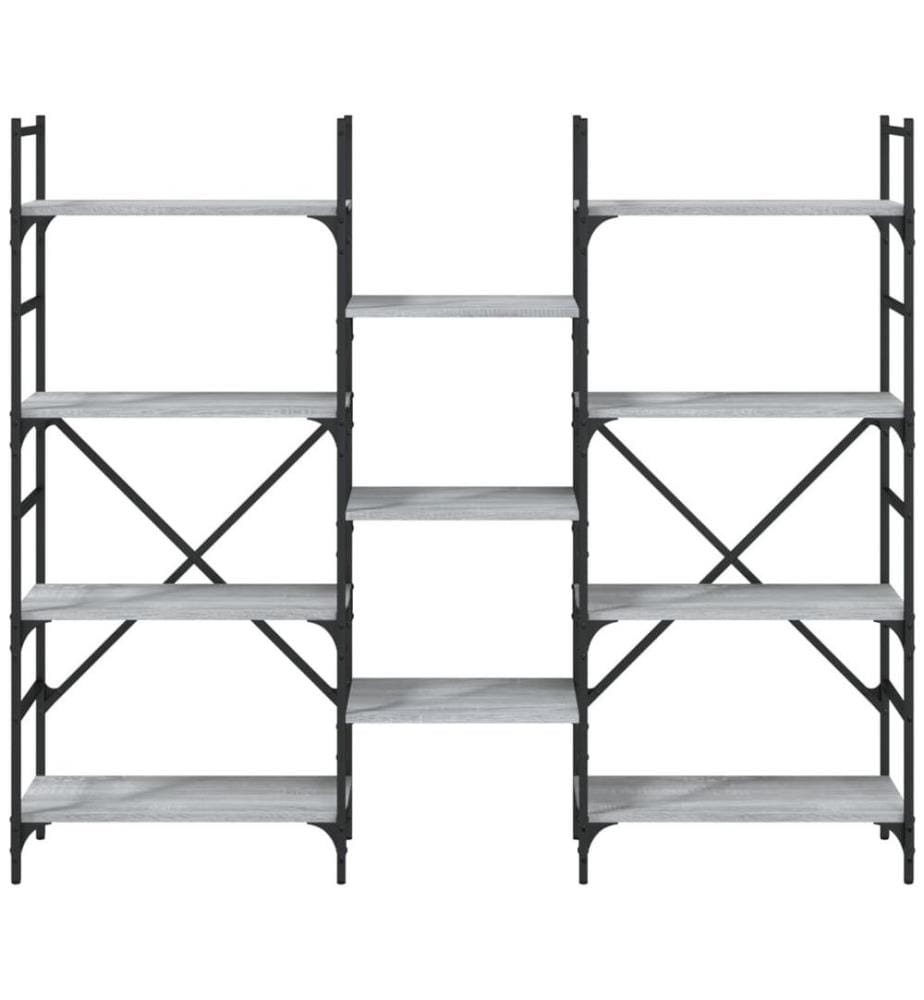 Bibliothèque sonoma gris 160x28,5x136,5 cm bois d'ingénierie