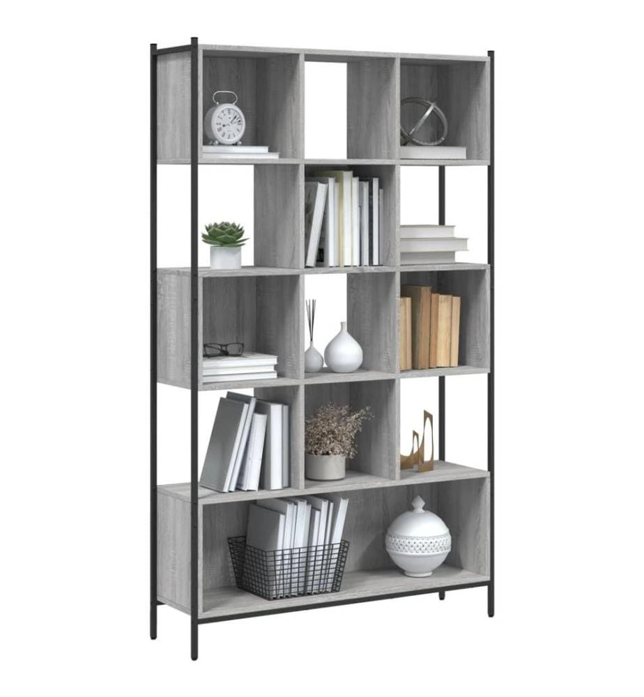 Bibliothèque sonoma gris 102x28x172 cm bois d'ingénierie